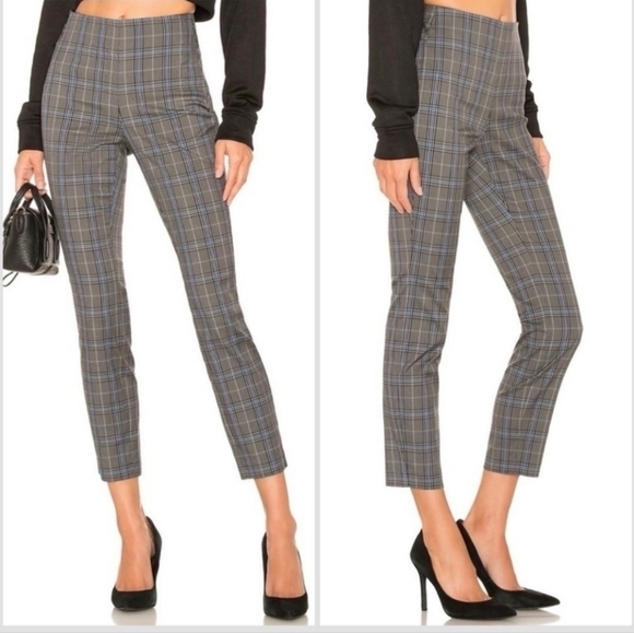 Rag&Bone Simone slim ankle pant grey plaid 4 - Picture 4 of 7